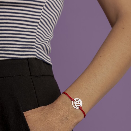 Pulsera artesanal de plata Rosa personalizada