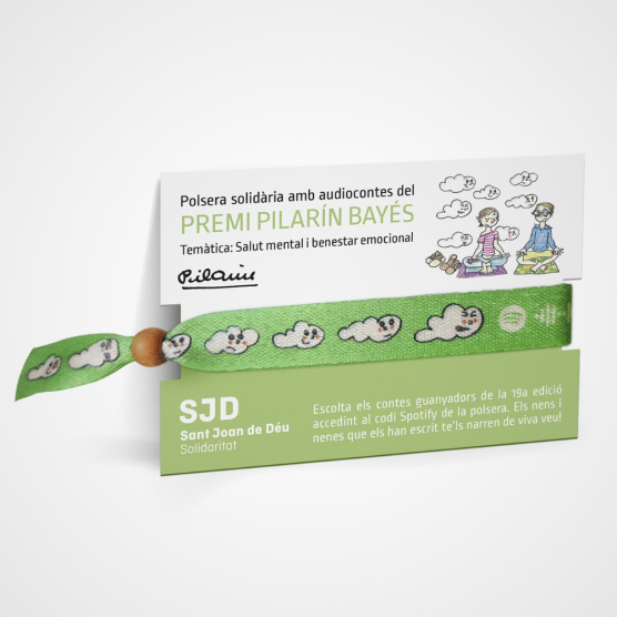 Expositor de 30 pulseras de audiocuentos | Cesión de producto solidario