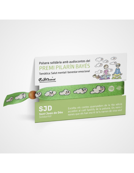 Expositor de 30 pulseras de audiocuentos | Cesión de producto solidario