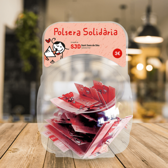 Expositor de 30 polseres "M'agrada cuidar" | Cessions de producte solidari 2