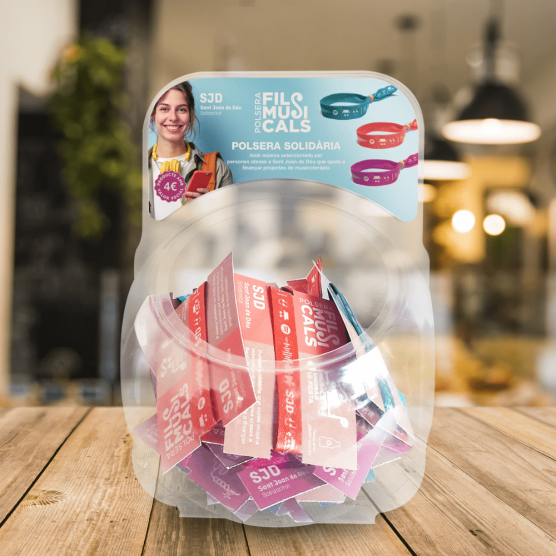 Expositor de 30 pulseras "Hilos musicales" | Cesión de producto solidario 2