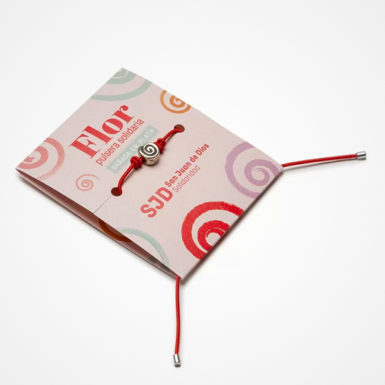 Pulsera bañada en plata Flor | Productos solidarios SJD