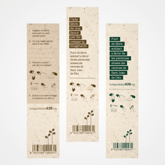 Punts de llibre solidaris amb llavors | Regals de Sant Jordi