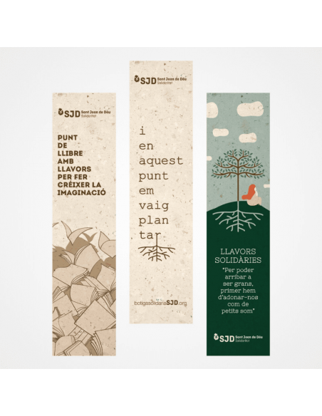 Puntos de libro solidarios con semillas | Regalos de Sant Jordi
