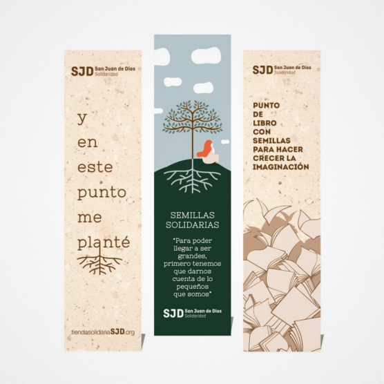 Punts de llibre solidaris amb llavors | Regals de Sant Jordi