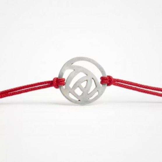 Pulsera artesanal de plata Rosa personalizada