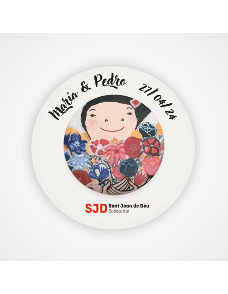 Chapa Por una vida en color personalizada | Regalos solidarios SJD