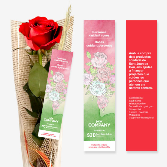 Rosas solidarias de Sant Jordi para empresas | Colabora con SJD